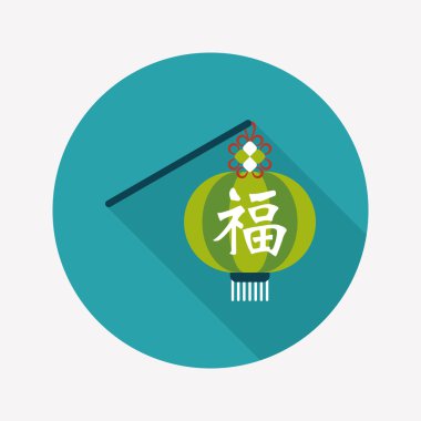 Çin yeni yılı uzun gölge, eps10, Çinli şenlik ile düz simgesi