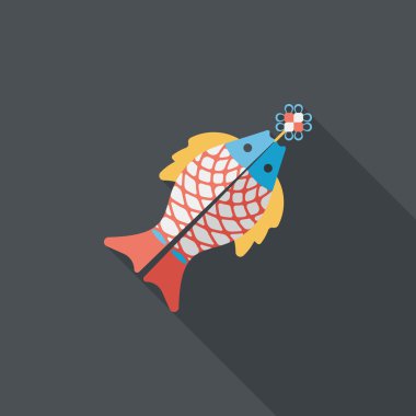 Çin yeni yılı uzun gölge, eps, düz simgesiyle Çince lu balık.