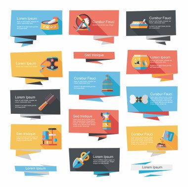 Evde beslenen hayvan düz afiş tasarım arka plan ayarlamak, eps10