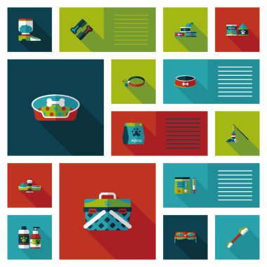 Evde beslenen hayvan UI düz tasarım arka plan ayarlamak, eps10