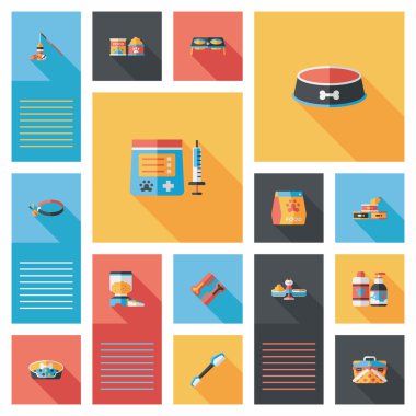 Evde beslenen hayvan UI düz tasarım arka plan ayarlamak, eps10