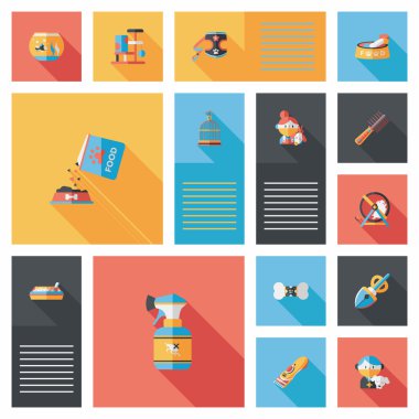 Evde beslenen hayvan UI düz tasarım arka plan ayarlamak, eps10