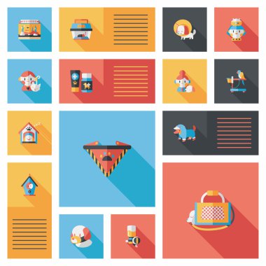 Evde beslenen hayvan UI düz tasarım arka plan ayarlamak, eps10