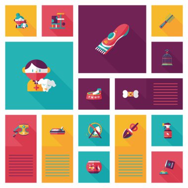 Evde beslenen hayvan UI düz tasarım arka plan ayarlamak, eps10