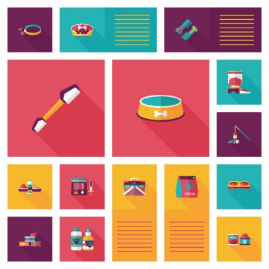 Evde beslenen hayvan UI düz tasarım arka plan ayarlamak, eps10