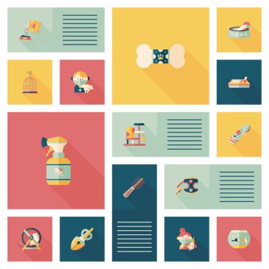 Evde beslenen hayvan UI düz tasarım arka plan ayarlamak, eps10