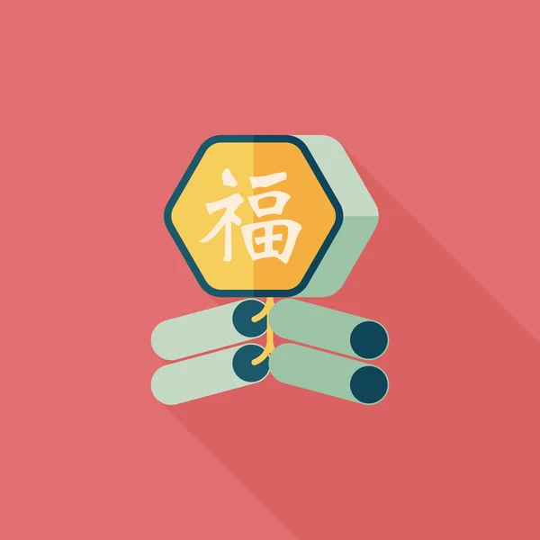 Chinees Nieuwjaar platte pictogram, eps10, woord fu, Chinees festival cou — Stockvector