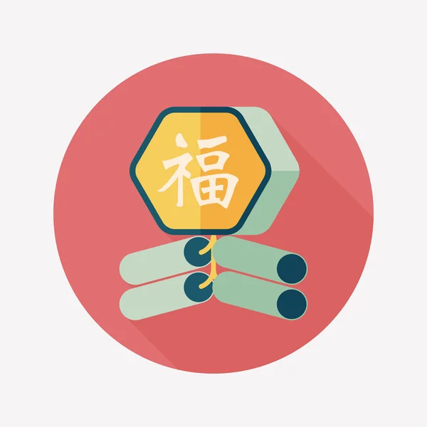 Año Nuevo chino icono plano, eps10, palabra Fu, festival chino cou — Archivo Imágenes Vectoriales