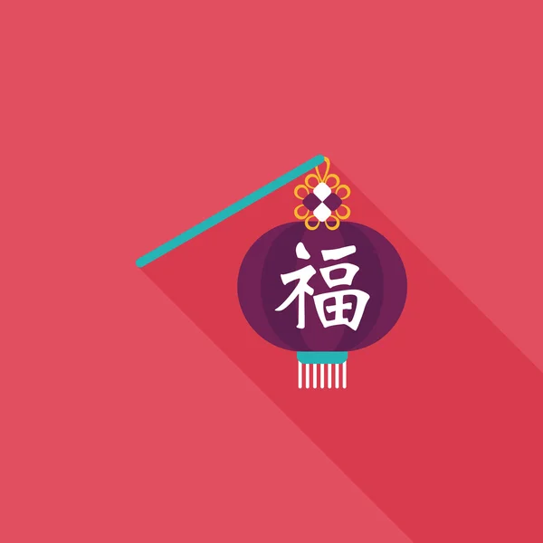 Chinese New Year flat icon with long shadow, eps10, Chinese festi — стоковый вектор