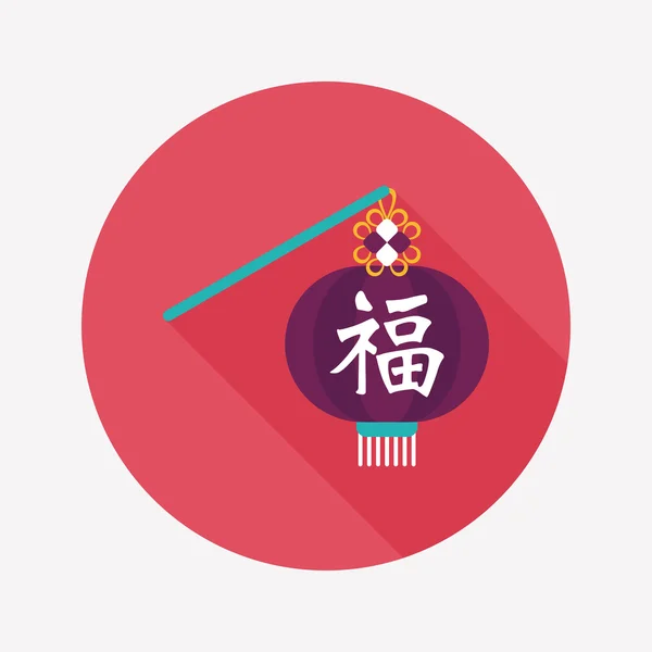 Chinees Nieuwjaar platte pictogram met lange schaduw, eps10, chinese festi — Stockvector