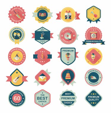 Doğum günü kartı afiş tasarım düz arka plan hazır, eps10