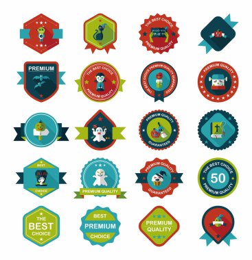 Cadılar Bayramı kartı afiş tasarım düz arka plan hazır, eps10