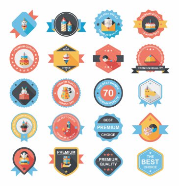 Doğum günü kartı afiş tasarım düz arka plan hazır, eps10