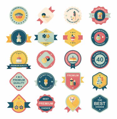 Doğum günü kartı afiş tasarım düz arka plan hazır, eps10