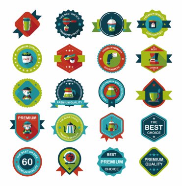 kahve rozet tasarım düz arka plan ayarlamak, eps10