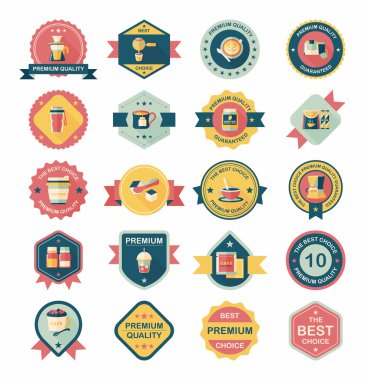 kahve rozet tasarım düz arka plan ayarlamak, eps10