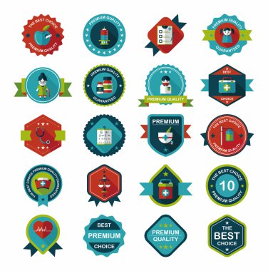 Hastane rozet afiş tasarım düz arka plan ayarlamak, eps10