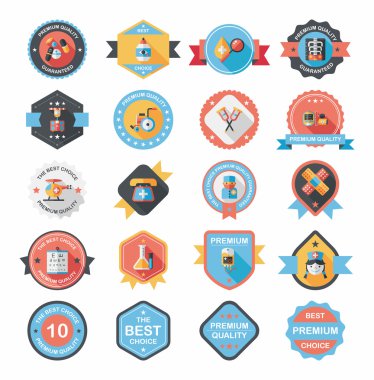 Hastane rozet afiş tasarım düz arka plan ayarlamak, eps10