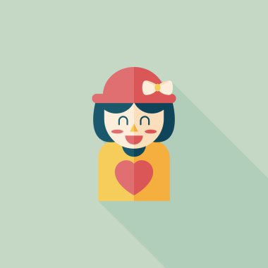 Sevgililer günü kız uzun gölge, eps10 düz simgesiyle