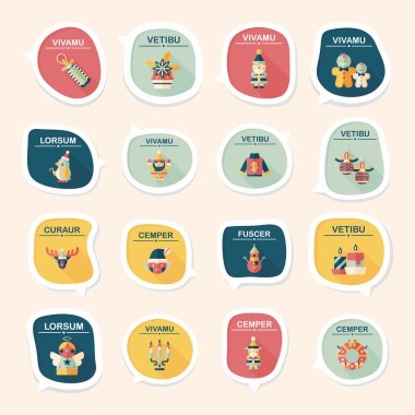 Noel kabarcık konuşma afiş tasarım düz arka plan ayarlamak, eps10