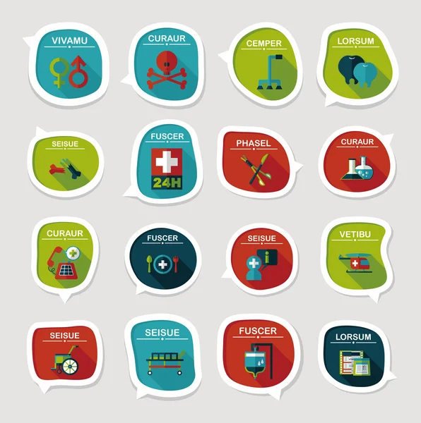 Hospital bubble speech banner design flat background set, eps10 — стоковый вектор