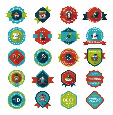 Cadılar Bayramı kartı afiş tasarım düz arka plan hazır, eps10