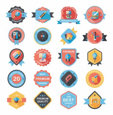 Okul rozet afiş tasarım düz arka plan ayarlamak, eps10