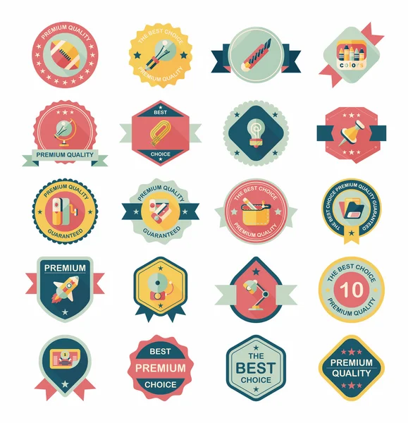 Ensemble de bannière de badge d'école, eps10 — Image vectorielle