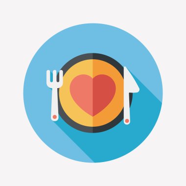 Sevgililer günü uzun gölge, eps10 düz simgesiyle