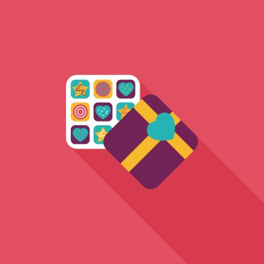 Uzun Gölge, eps10 ile Sevgililer günü çikolata düz simgesi