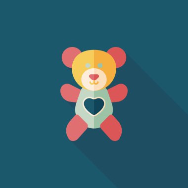 Sevgililer günü hediyesi ayı düz simgesiyle uzun gölge, eps10