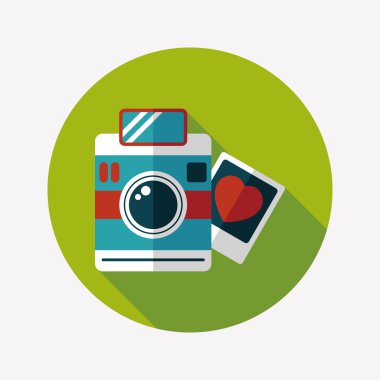 Uzun Gölge, eps10 ile Sevgililer günü fotoğraf düz simgesi