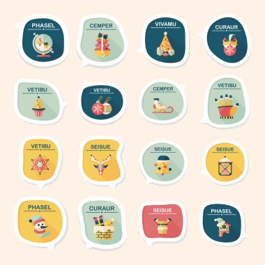 Noel kabarcık konuşma afiş tasarım düz arka plan ayarlamak, eps10