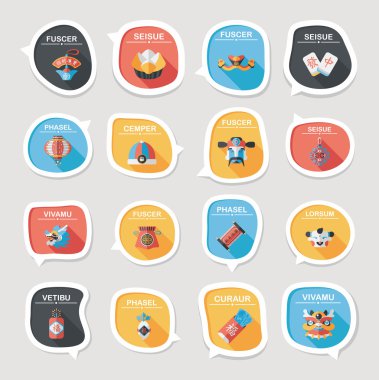 Çin yeni yılı kabarcık konuşma düz afiş tasarım düz adam