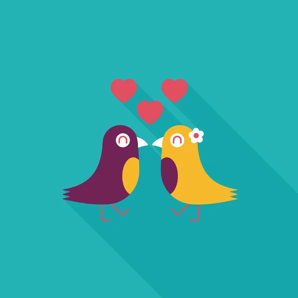 Valentine's Day lover bird flat icon with long shadow, eps10 — Image vectorielle