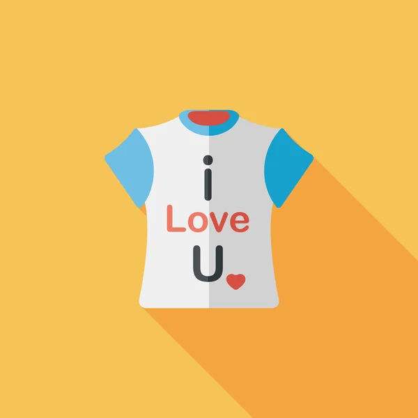 Valentine's Day clothes icône plate avec ombre longue, eps10 — Image vectorielle