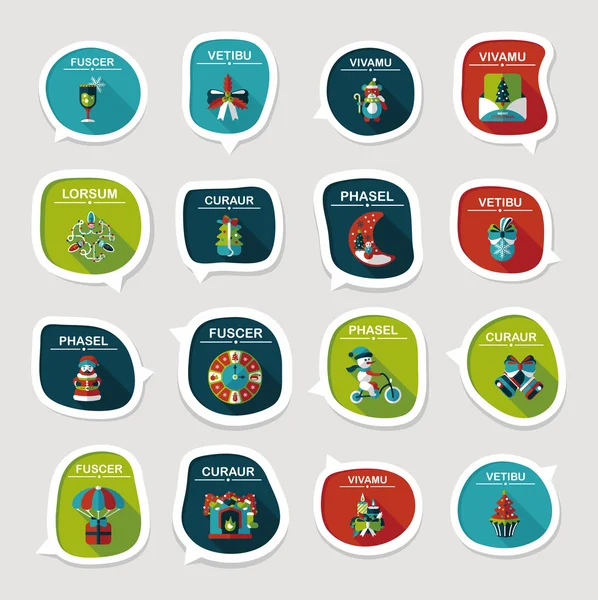 Kerstmis zeepbel toespraak banner ontwerp platte achtergrond instellen, eps10 — Stockvector