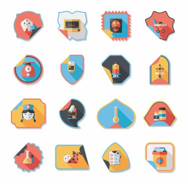 Hastane etiket düz afiş arka plan ayarlamak, eps10