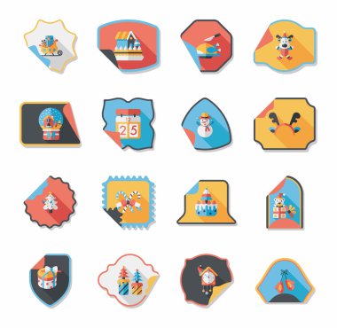 Noel etiket düz afiş arka plan ayarlamak, eps10