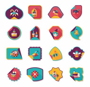 Noel etiket düz afiş arka plan ayarlamak, eps10