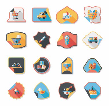 Bebek etiket afiş tasarım düz arka plan ayarlamak, eps10