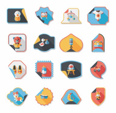 Bebek etiket afiş tasarım düz arka plan ayarlamak, eps10