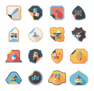 Bebek etiket afiş tasarım düz arka plan ayarlamak, eps10