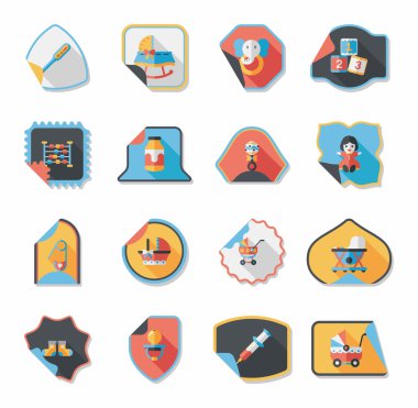 Bebek etiket afiş tasarım düz arka plan ayarlamak, eps10