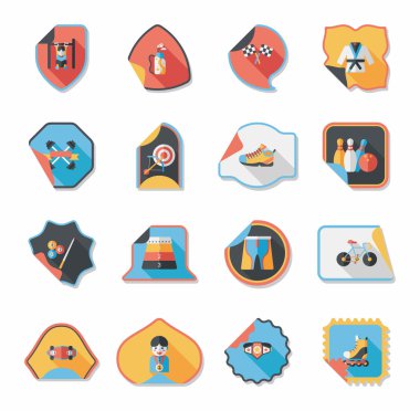 Spor etiket düz afiş arka plan ayarlamak, eps10