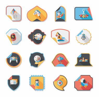 Oyuncak etiket düz afiş arka plan ayarlamak, eps10