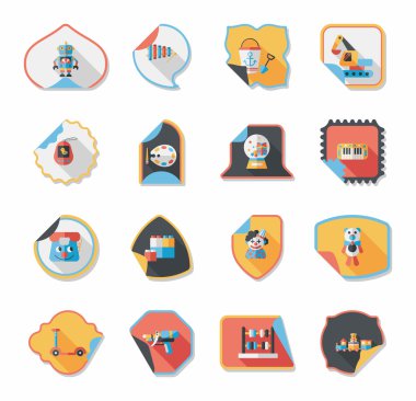 Oyuncak etiket düz afiş arka plan ayarlamak, eps10