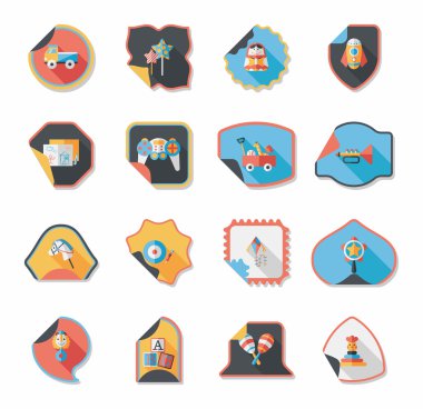 Oyuncak etiket düz afiş arka plan ayarlamak, eps10