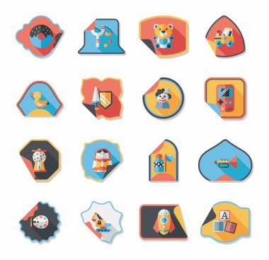 Oyuncak etiket düz afiş arka plan ayarlamak, eps10