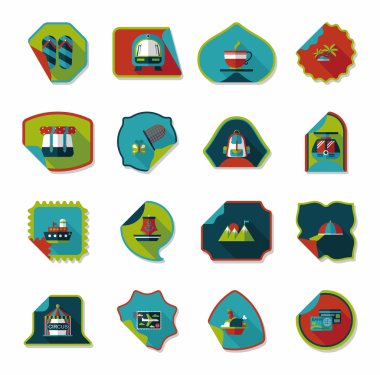 Etiket düz afiş arka plan ayarlamak, eps10 seyahat